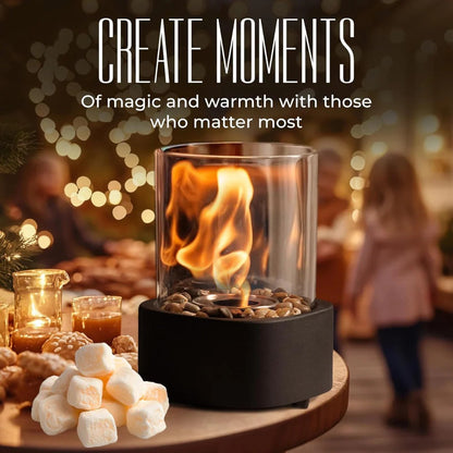 Portable Glass Tabletop Fire Pit Fireplace