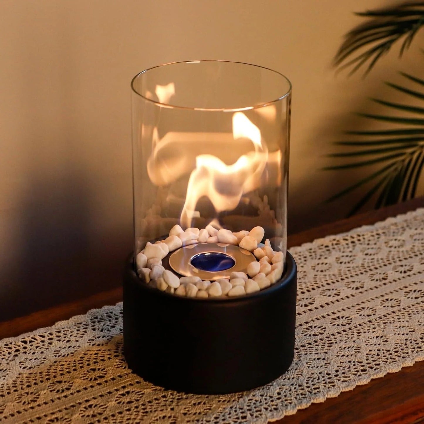Portable Glass Tabletop Fire Pit Fireplace
