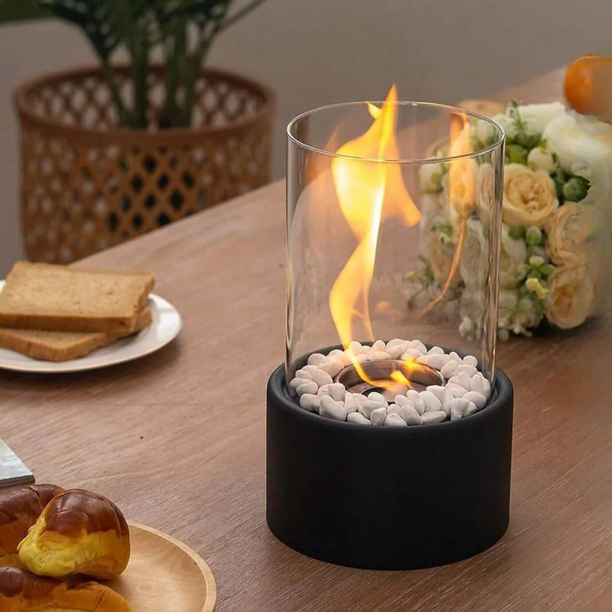 Portable Glass Tabletop Fire Pit Fireplace