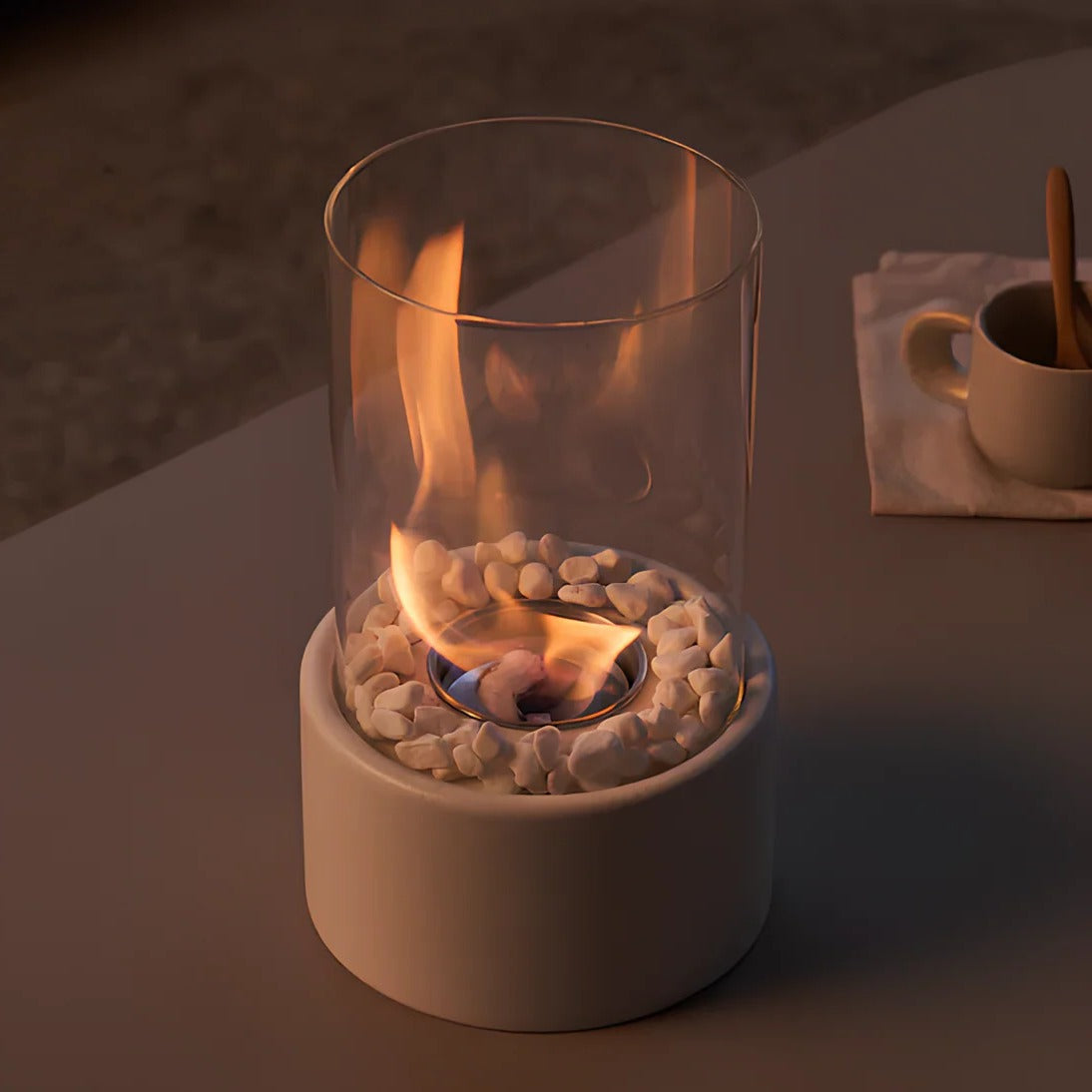 Portable Glass Tabletop Fire Pit Fireplace
