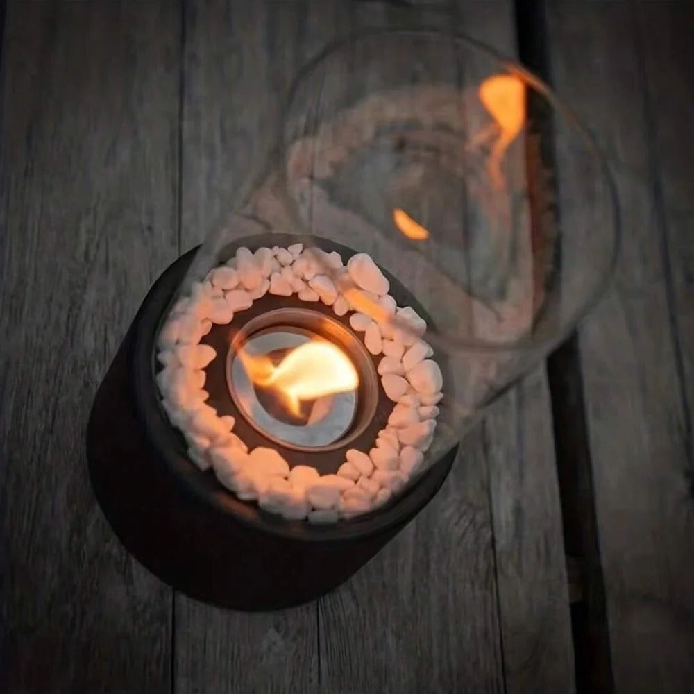 Portable Glass Tabletop Fire Pit Fireplace