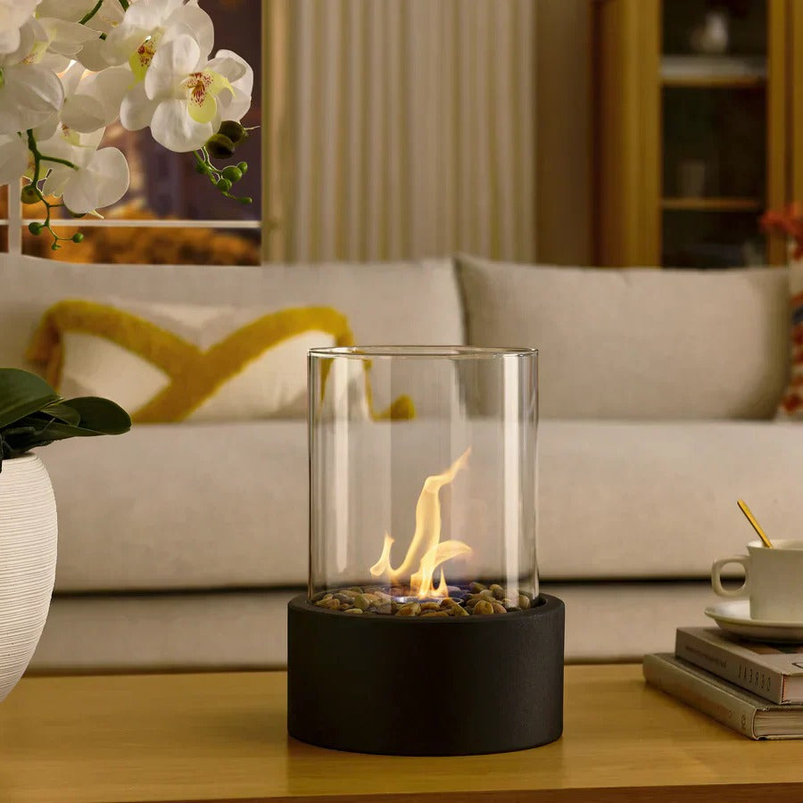 Portable Glass Tabletop Fire Pit Fireplace