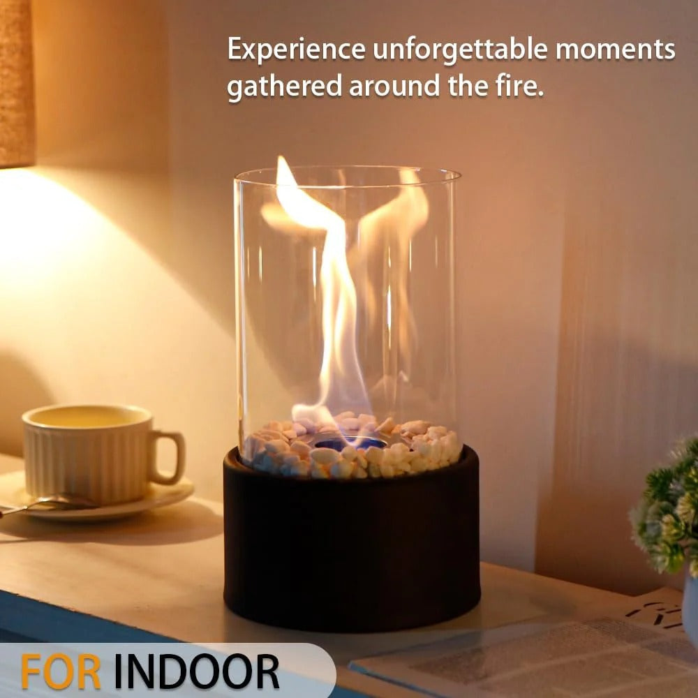 Portable Glass Tabletop Fire Pit Fireplace