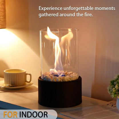 Portable Glass Tabletop Fire Pit Fireplace