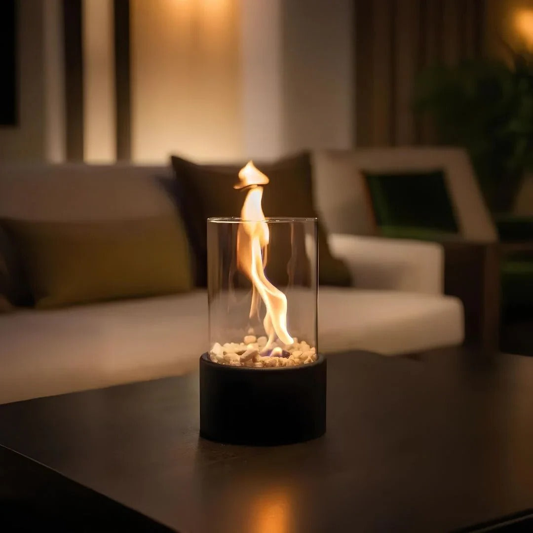 Portable Glass Tabletop Fire Pit Fireplace