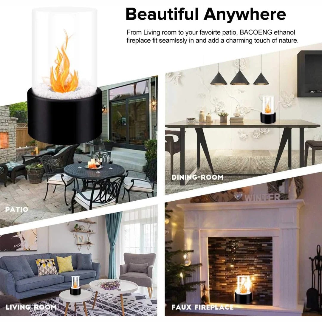 Portable Glass Tabletop Fire Pit Fireplace