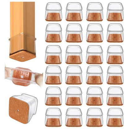 Square Silicone Chair Leg Floor Protectors