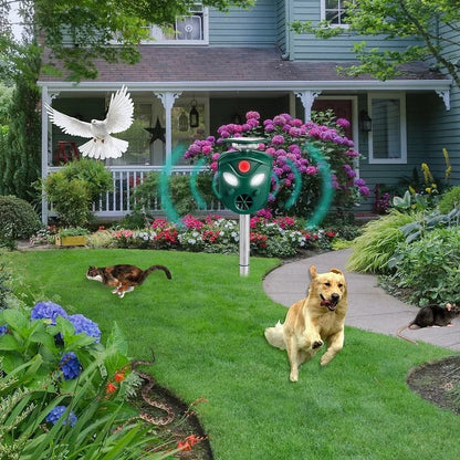 Solar Ultrasonic Animal Repeller 360° Coverage