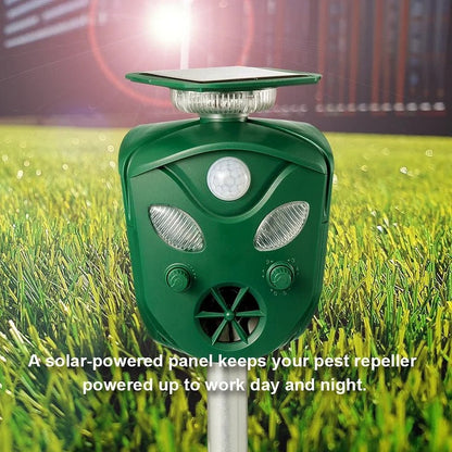 Solar Ultrasonic Animal Repeller 360° Coverage
