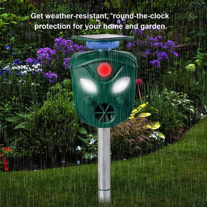 Solar Ultrasonic Animal Repeller 360° Coverage