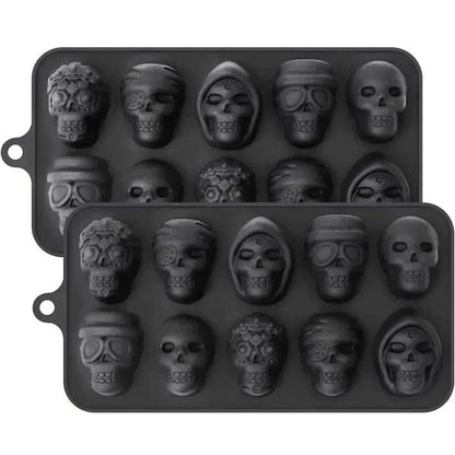 Skull-Shaped Silicone Ice Cube Tray