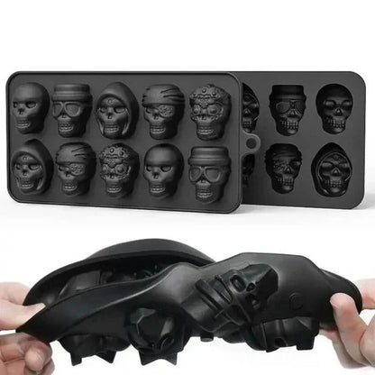 Skull-Shaped Silicone Ice Cube Tray