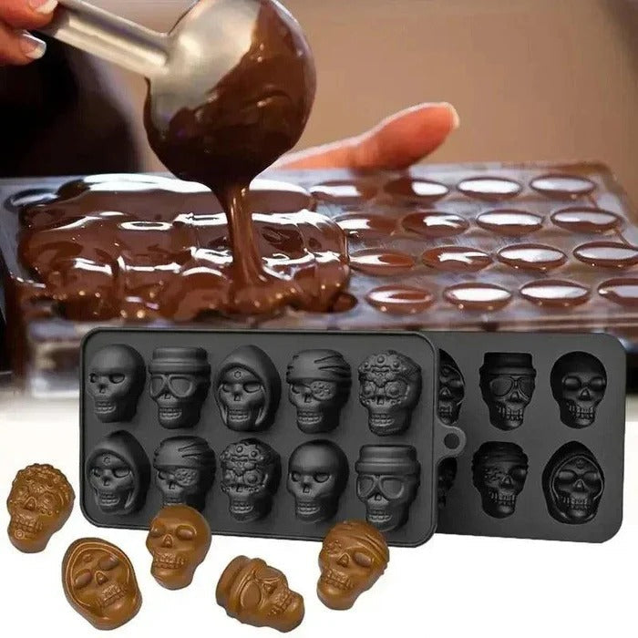 Skull-Shaped Silicone Ice Cube Tray