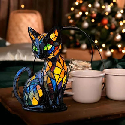 Stained Glass Cat Table Lamp Decor