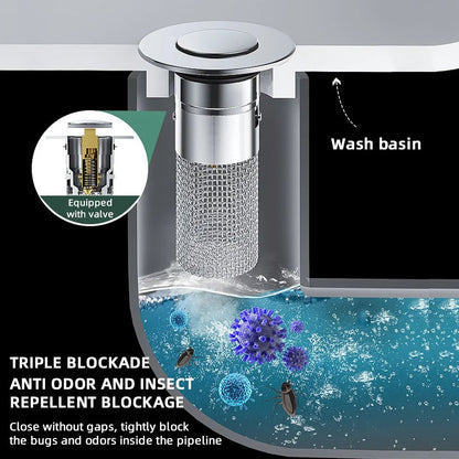Pop-Up Anti-Clogging Sink Strainer