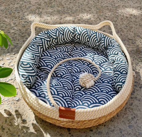 Handmade Cat Bed - Cozy Round Nest for Cats