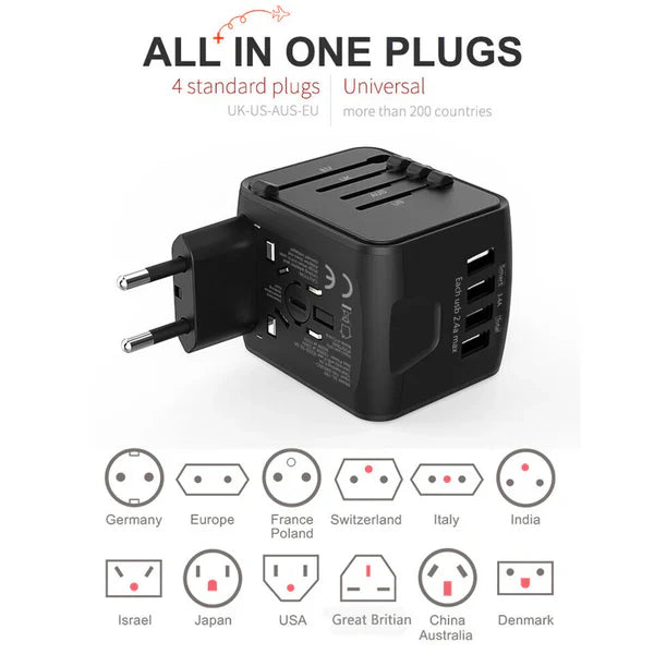 Multi-Port Universal Travel Adapter Plug