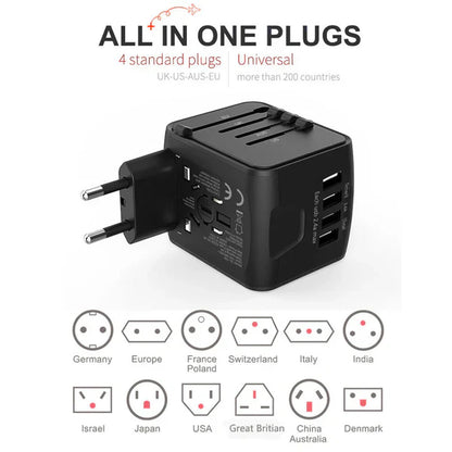 Multi-Port Universal Travel Adapter Plug