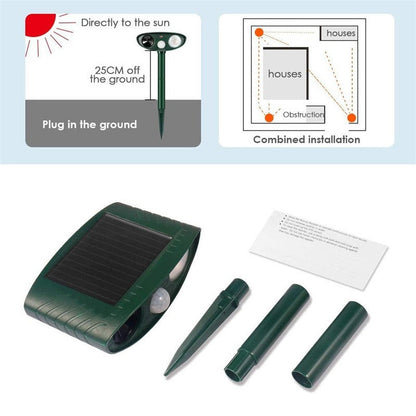 Solar Ultrasonic Animal Repellent Outdoor Device