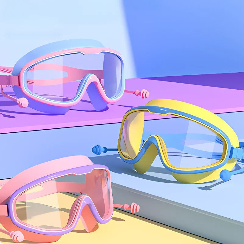 Kids Anti-Fog Swim Goggles with Wide View Lens