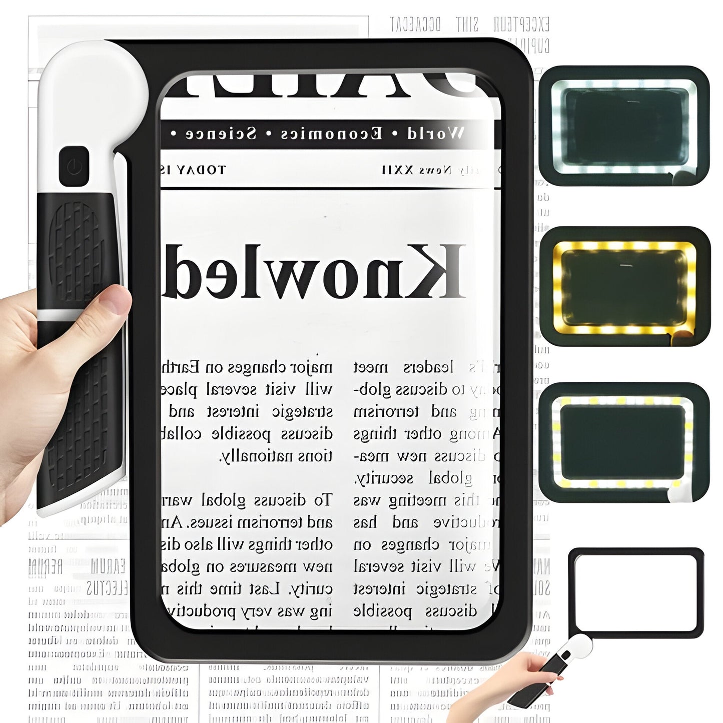 Foldable LED Magnifying Glass for Reading