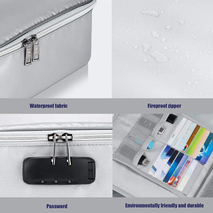 Waterproof Document Organizer with Zipper & Card Storage