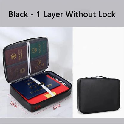 Waterproof Document Organizer with Zipper & Card Storage
