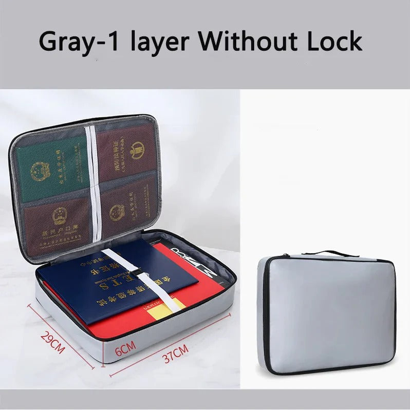 Waterproof Document Organizer with Zipper & Card Storage