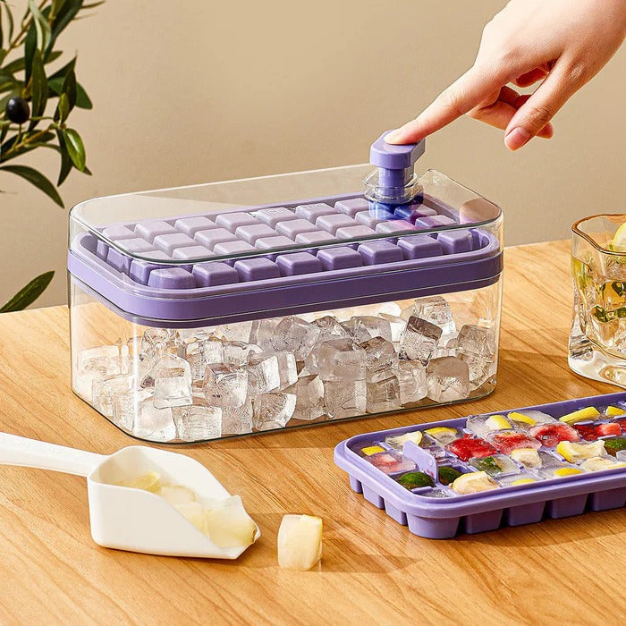 One-Click Ice Cube Tray with Storage Box
