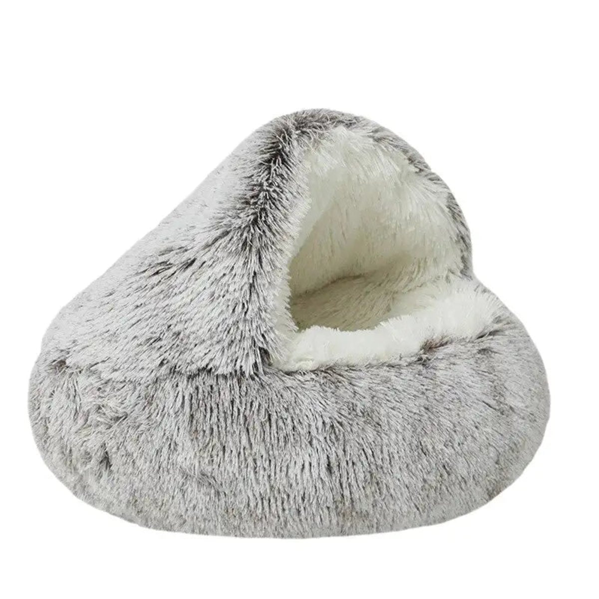 Calming Cave Pet Bed Cozy Hooded Dog Cat Bed