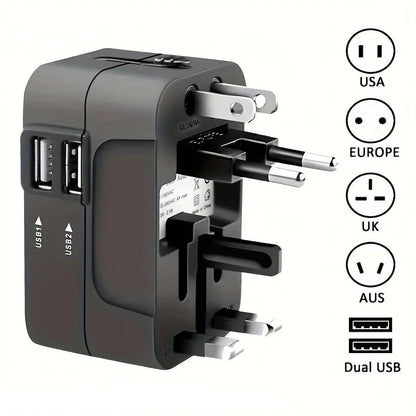 Universal Travel Adapter with Dual USB Ports