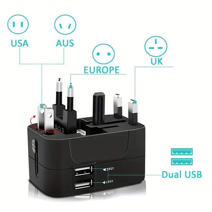 Universal Travel Adapter with Dual USB Ports