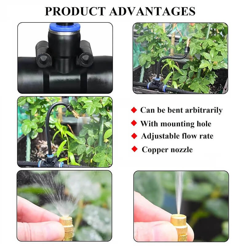 Drip Irrigation System with Flexible 360° Hose