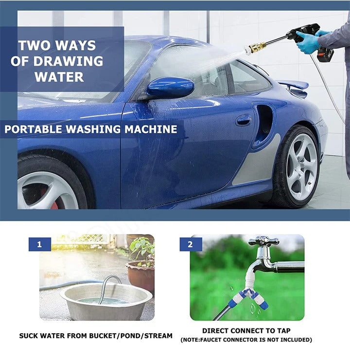 Cordless Pressure Washer – 12,000 RPM Motor | Includes 2 Batteries