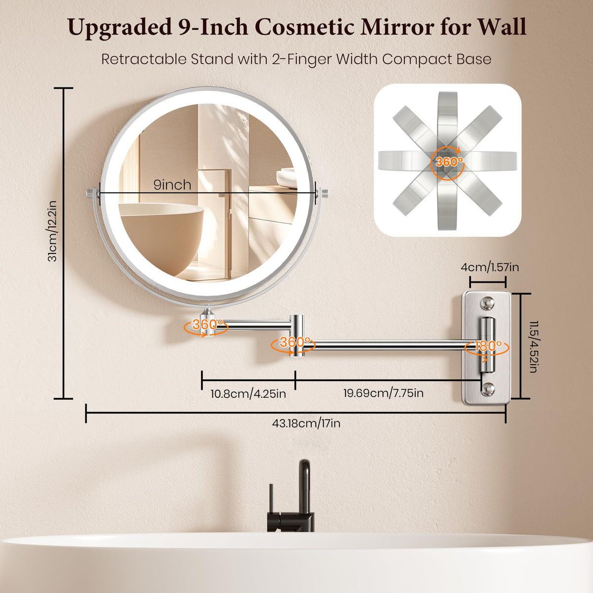 Rechargeable LED Mirror
