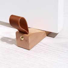 Solid Wood Door Stopper with Non Slip Base