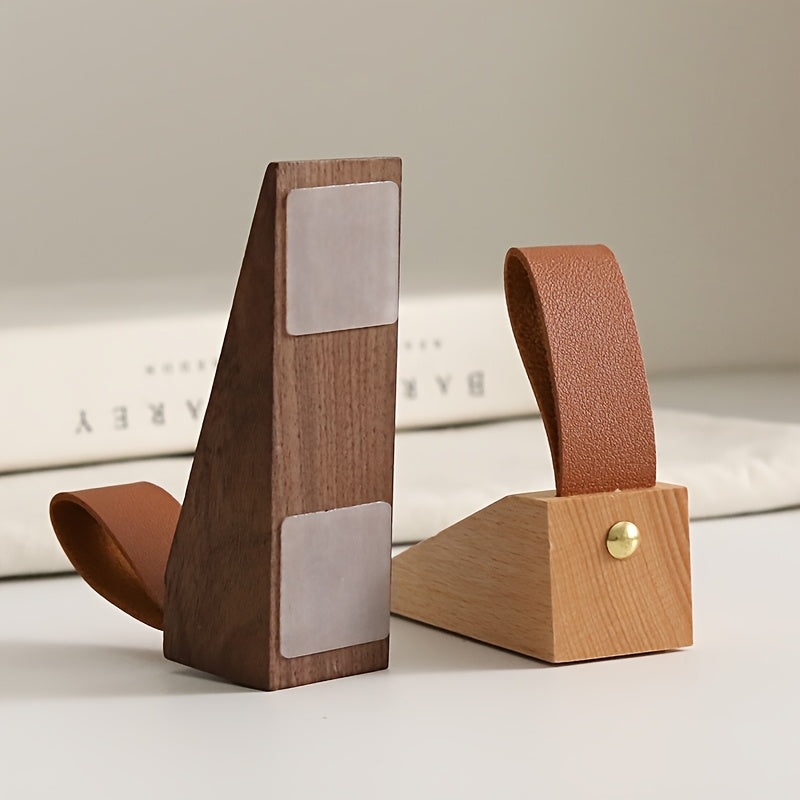 Solid Wood Door Stopper with Non Slip Base