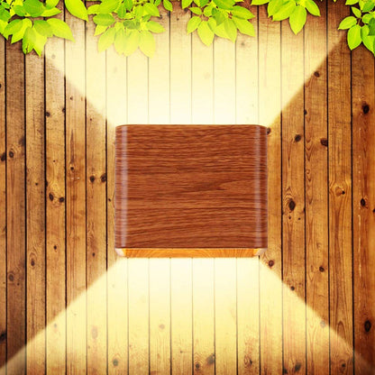 Aluminium LED Wall Light with Wood Effect