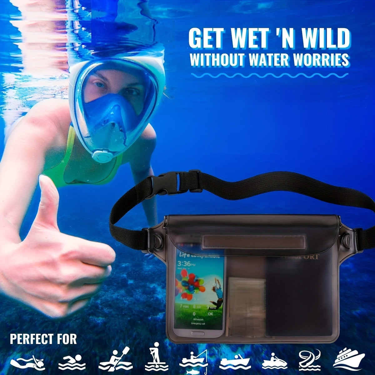 Water-Resistant Waist Pouch with Triple Seal