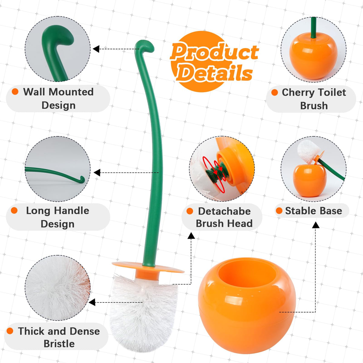 Cherry Toilet Brush Set