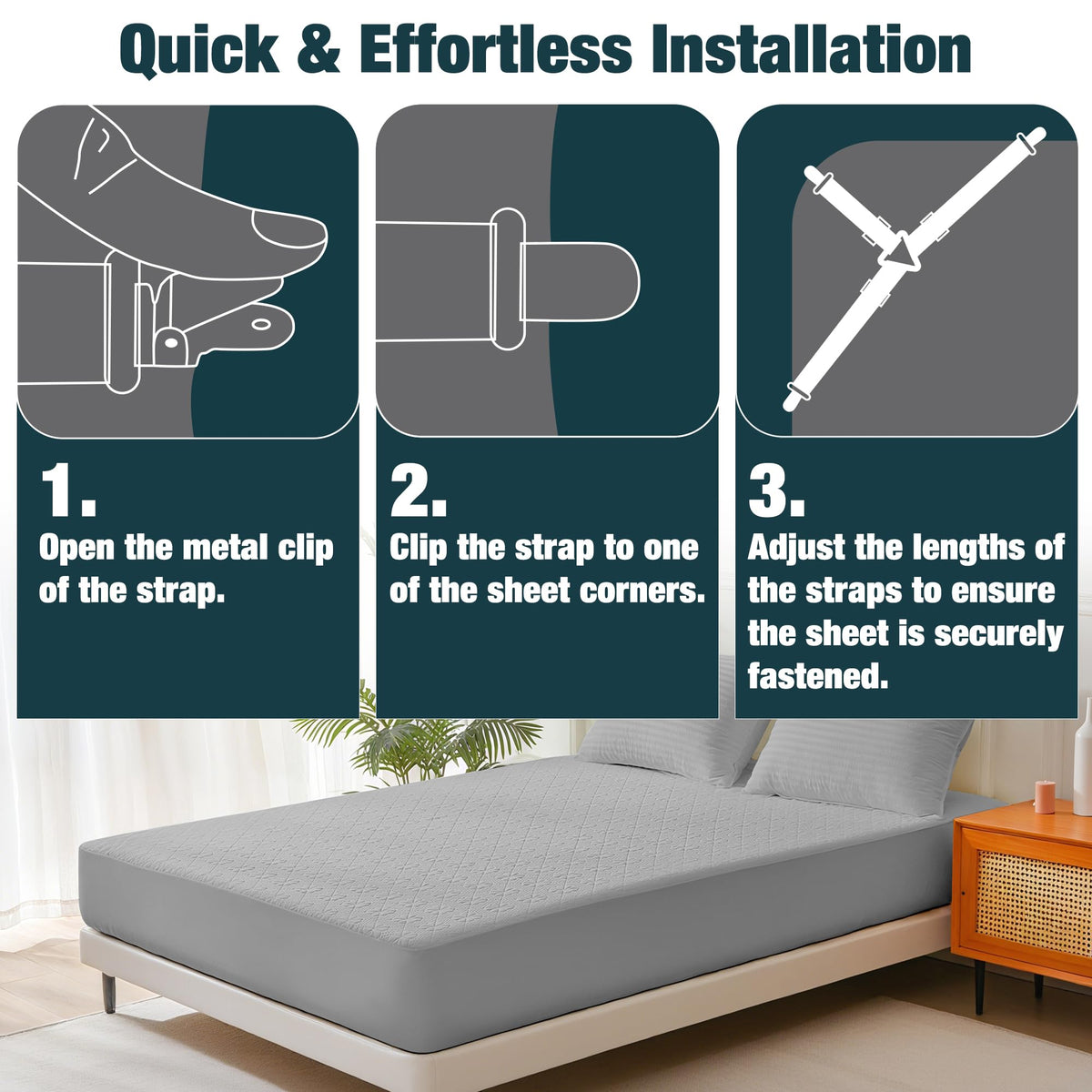 Adjustable Bed Sheet Fastener Straps – 2 Pieces
