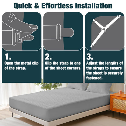 Adjustable Bed Sheet Fastener Straps – 2 Pieces