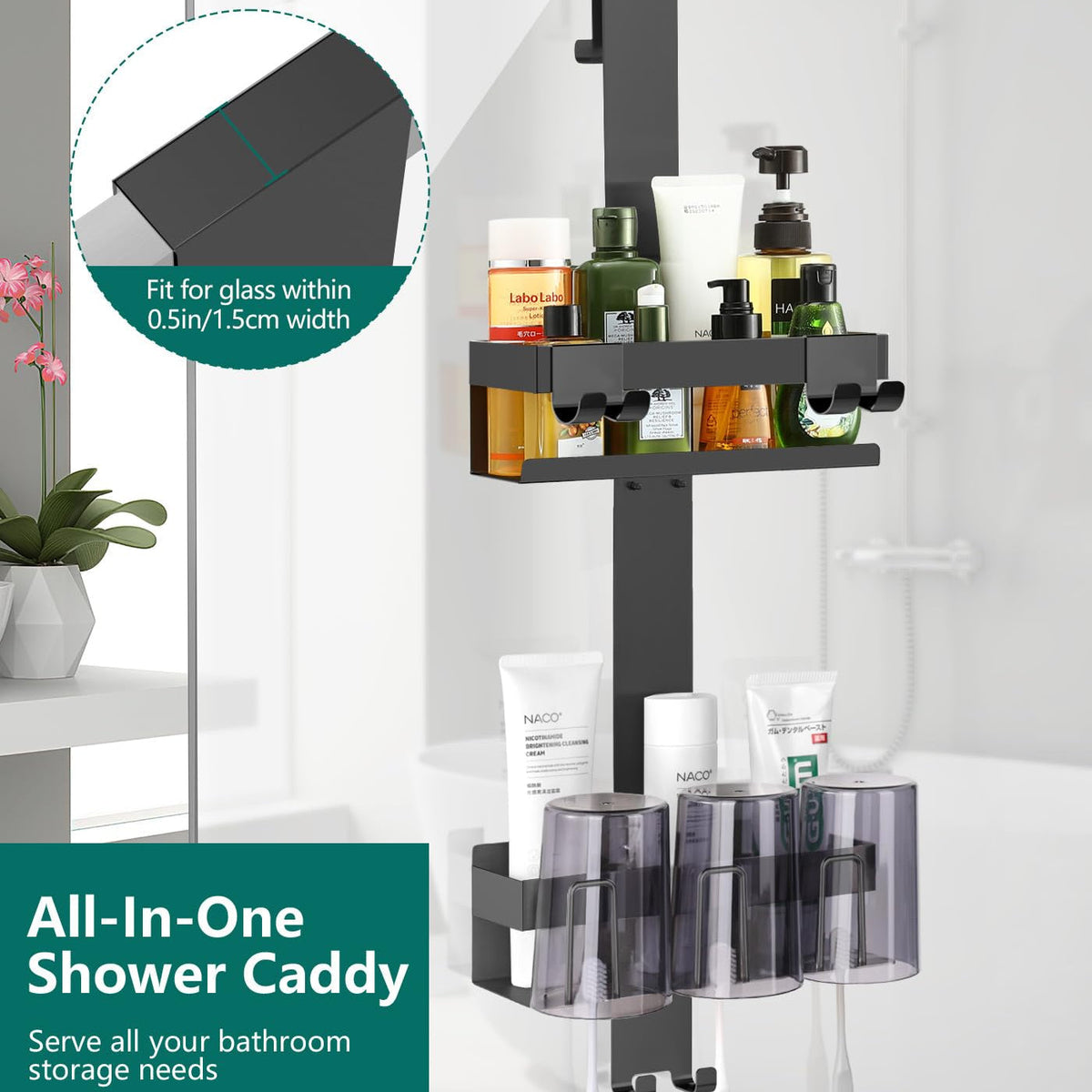 No Drill Bathroom Shelf