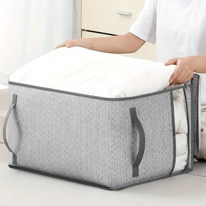 Foldable Quilt Wardrobe Clothes Storage Bag – 2 Pieces