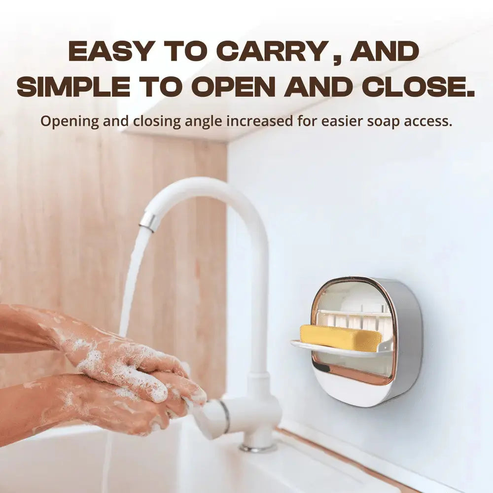 Wall-Mounted Soap Dishes with Lids – 2 Pack