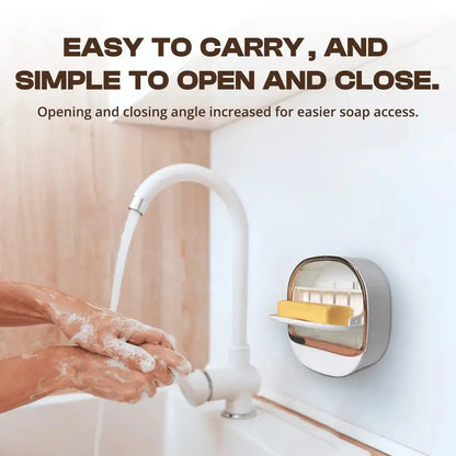 Wall-Mounted Soap Dishes with Lids – 2 Pack
