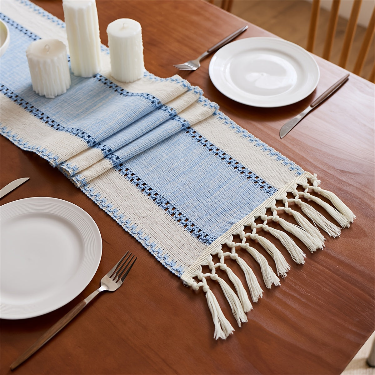 Brown Boho Table Runner Dining Decor