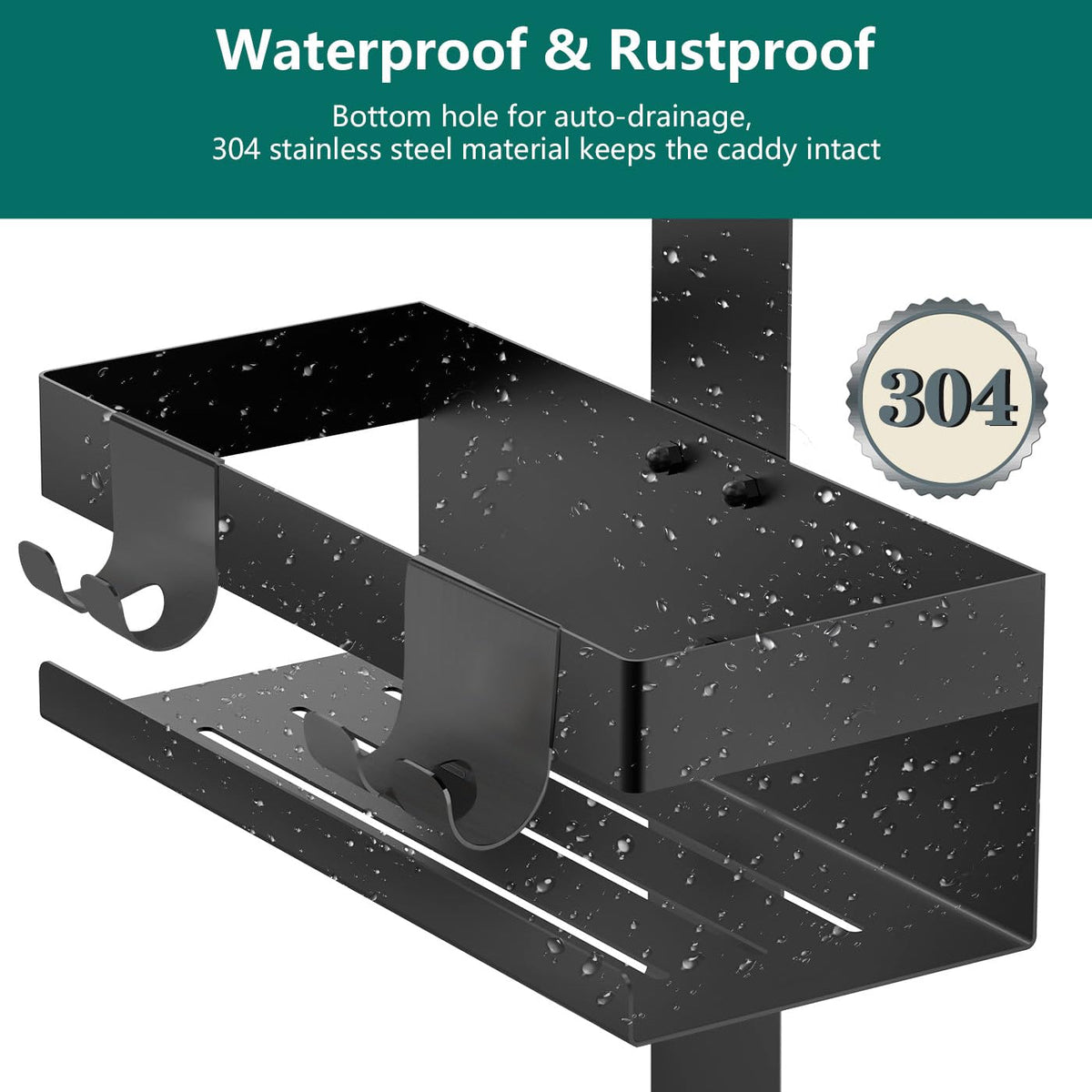 No Drill Bathroom Shelf