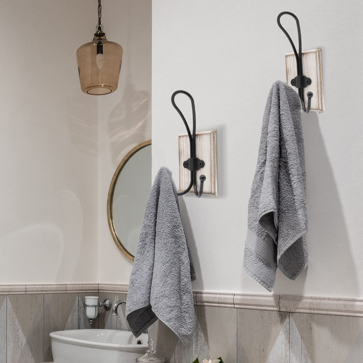 Wooden Pine Hook Rack – 2 Pieces