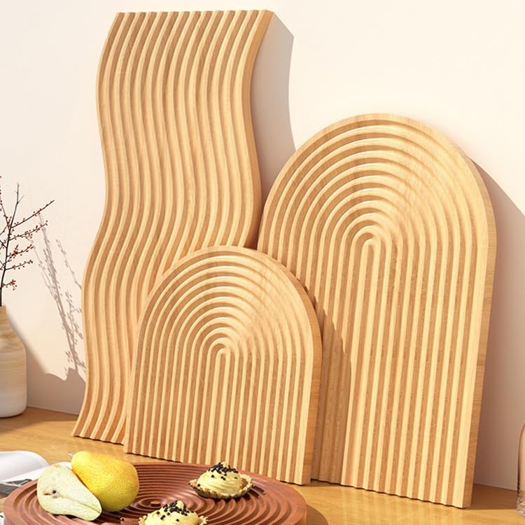 Wave Shaped Beech Wood Decorative Tray
